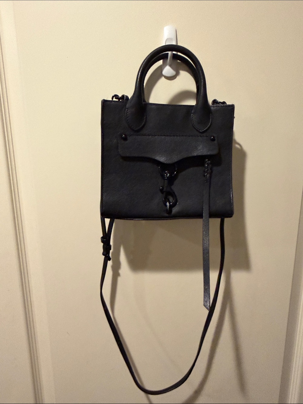 Rebecca Minkoff Black Mini Leather Top-Handle Crossbody